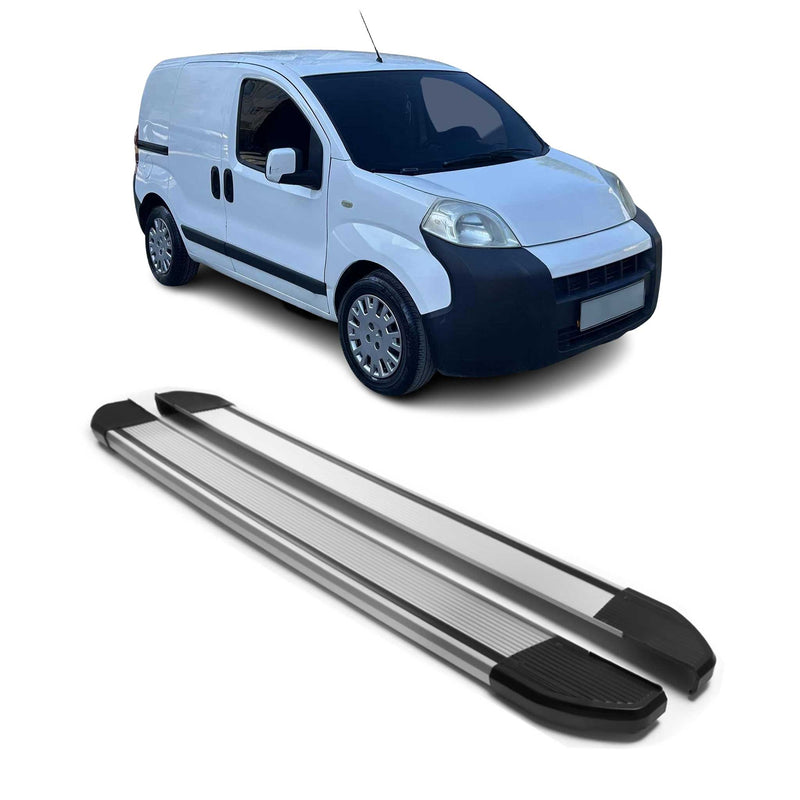 Alu Seitenschweller Trittbretter für Peugeot Bipper 2007-2024 Silber 2tlg