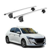 Alu Dachträger für Peugeot 208 II 2019-2026 TÜV T-Nut Abschließbar 2tlg Silber