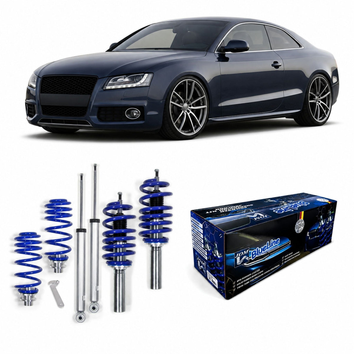 JOM BlueLine Gewindefahrwerk für Audi A5 8T 1.8 TFSI 2.0 TDI 2.0 TFSl
