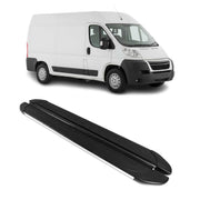 Trittbretter Seitenschweller für Peugeot Boxer 2006-2026 L2 Alu Schwarz Grau
