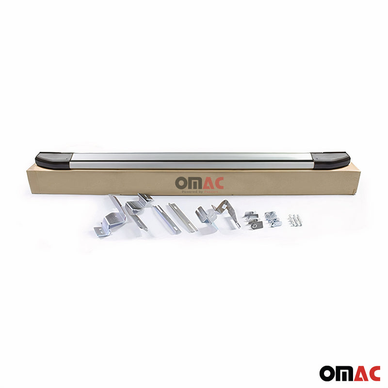 Alu Seitenschweller Trittbretter für Fiat Doblo L1 Kurzer 2000-2010 Silber 2tlg
