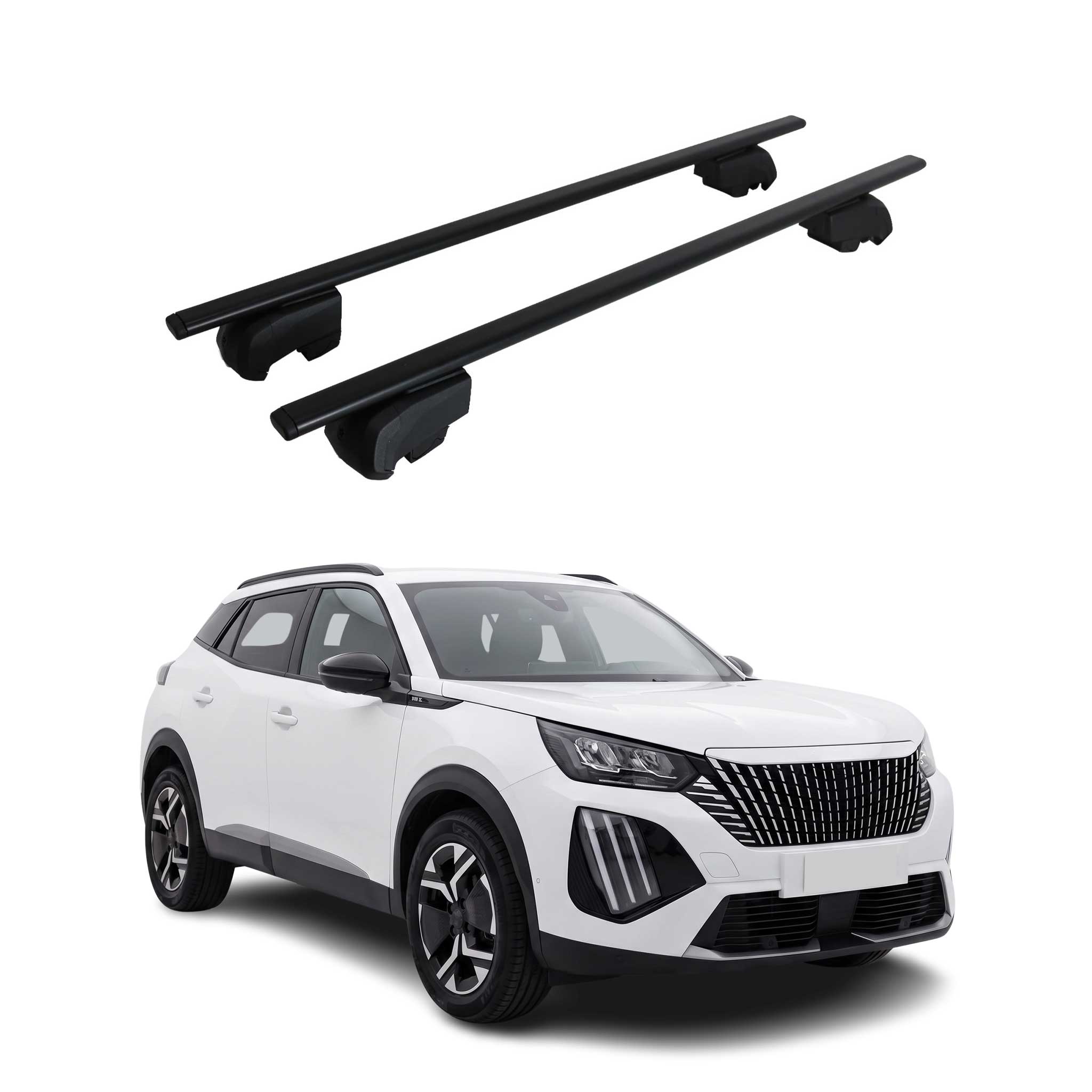 Dachträger Grundträger für Peugeot e-2008 2023-2026 Metall Schwarz 2tlg