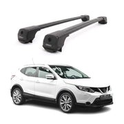 Dachträger Grundträger für Nissan Qashqai J11 2013-2021 Aluminium Schwarz 2tlg