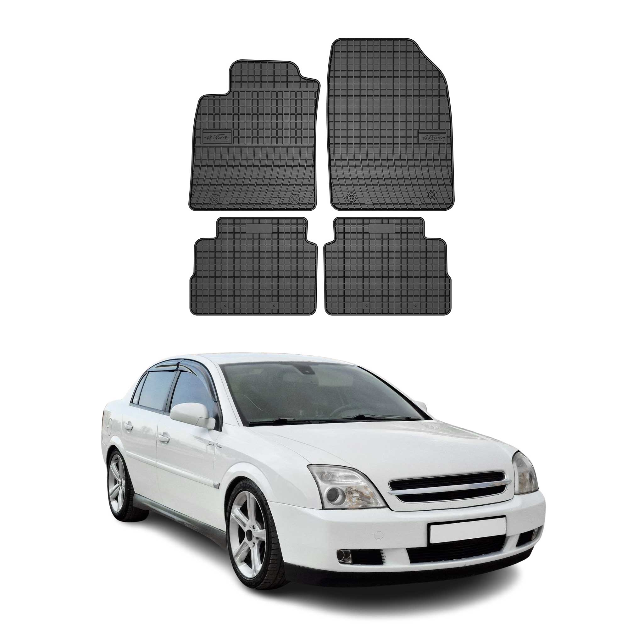 OMAC Gummi Fußmatten für Opel Vectra C 2002-2008 Automatten Gummi Schwarz 4tlg