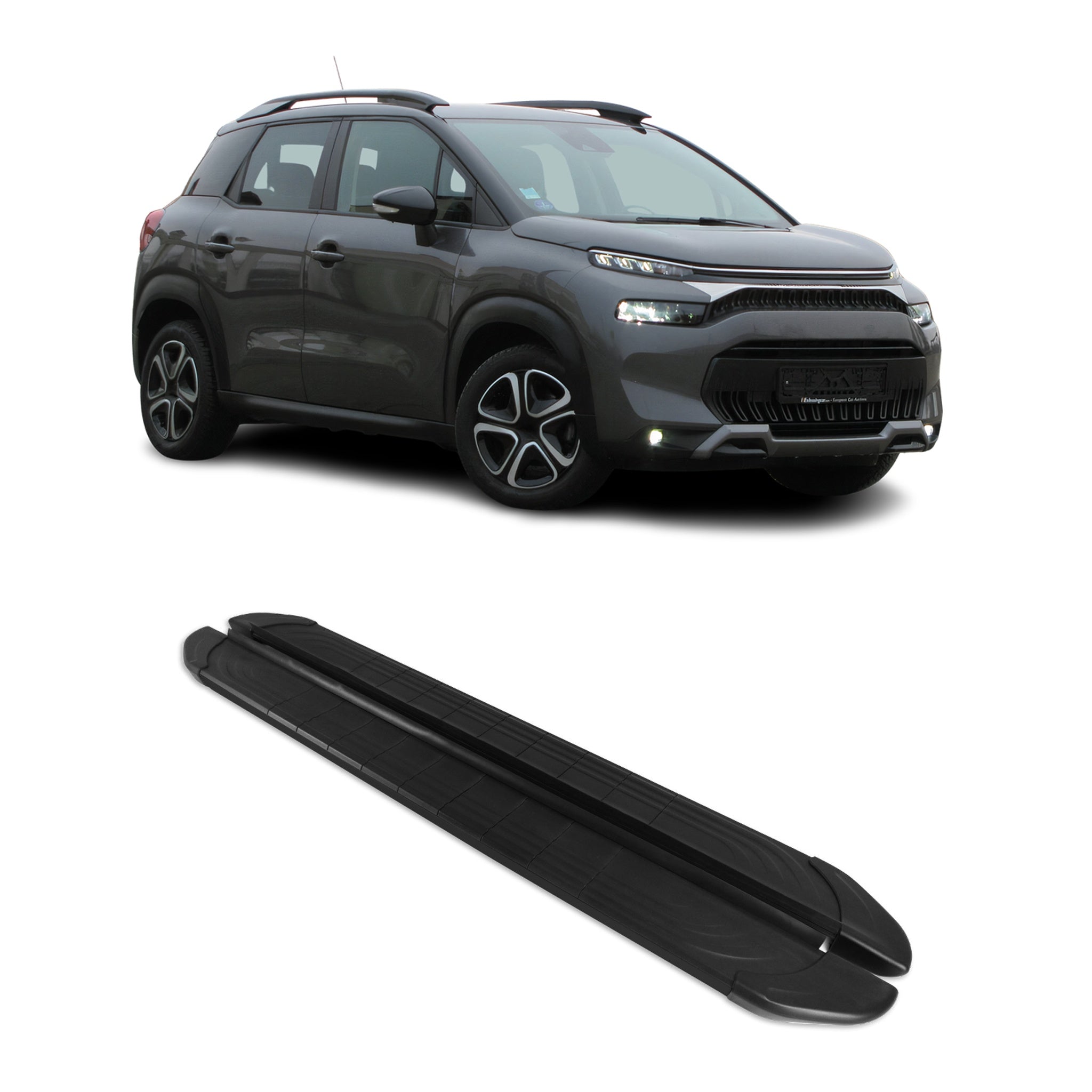 Trittbretter für Citroen C3 Aircross 2017-2024 Aluminium Schwarz 2tlg