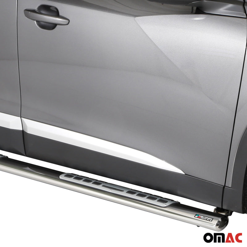 Edelstahl Seitenschweller Schwellerrohre für Peugeot 2008 2020-2025 Silber