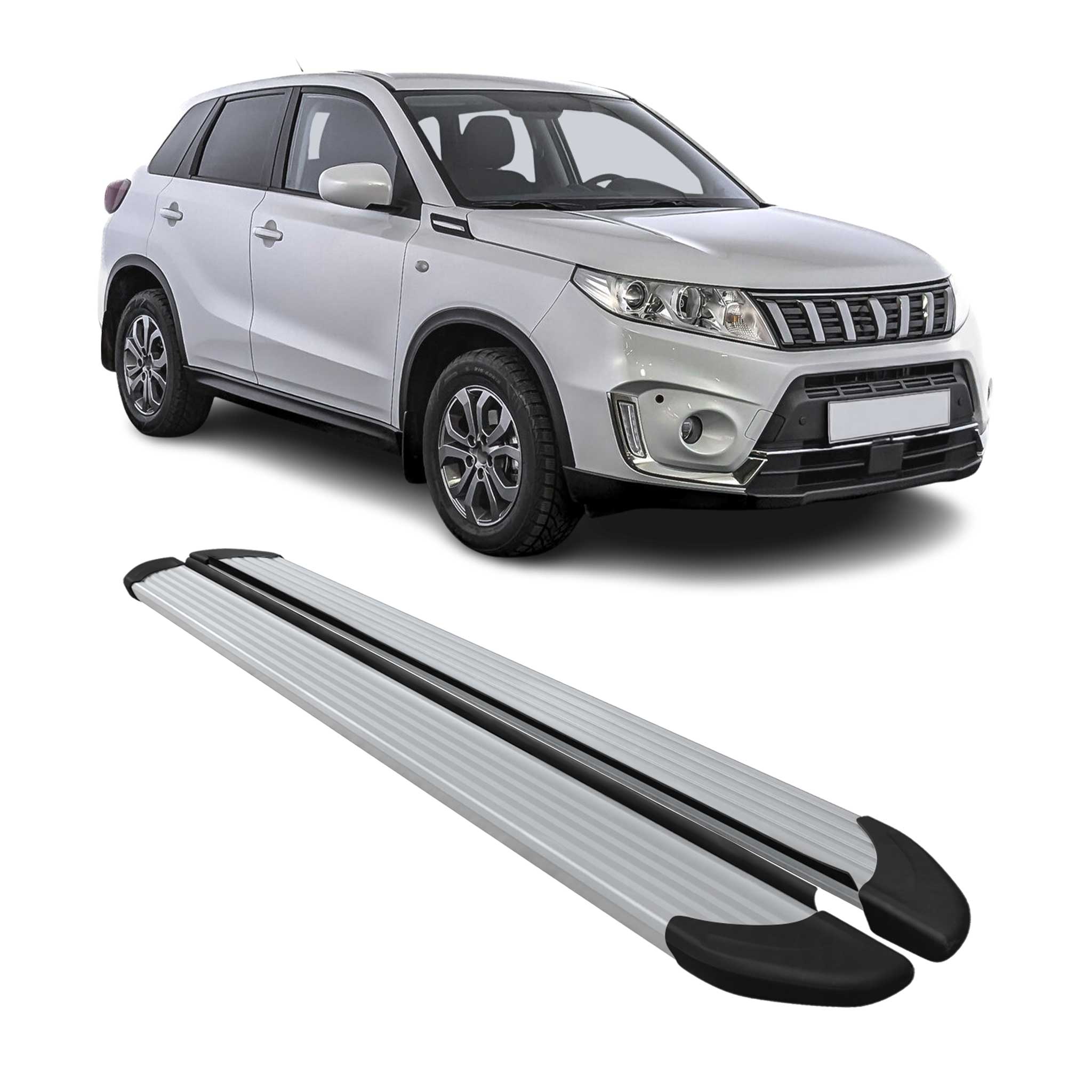 Seitenschweller Trittbretter Schweller für Suzuki Vitara 2015-2026 Alu Grau