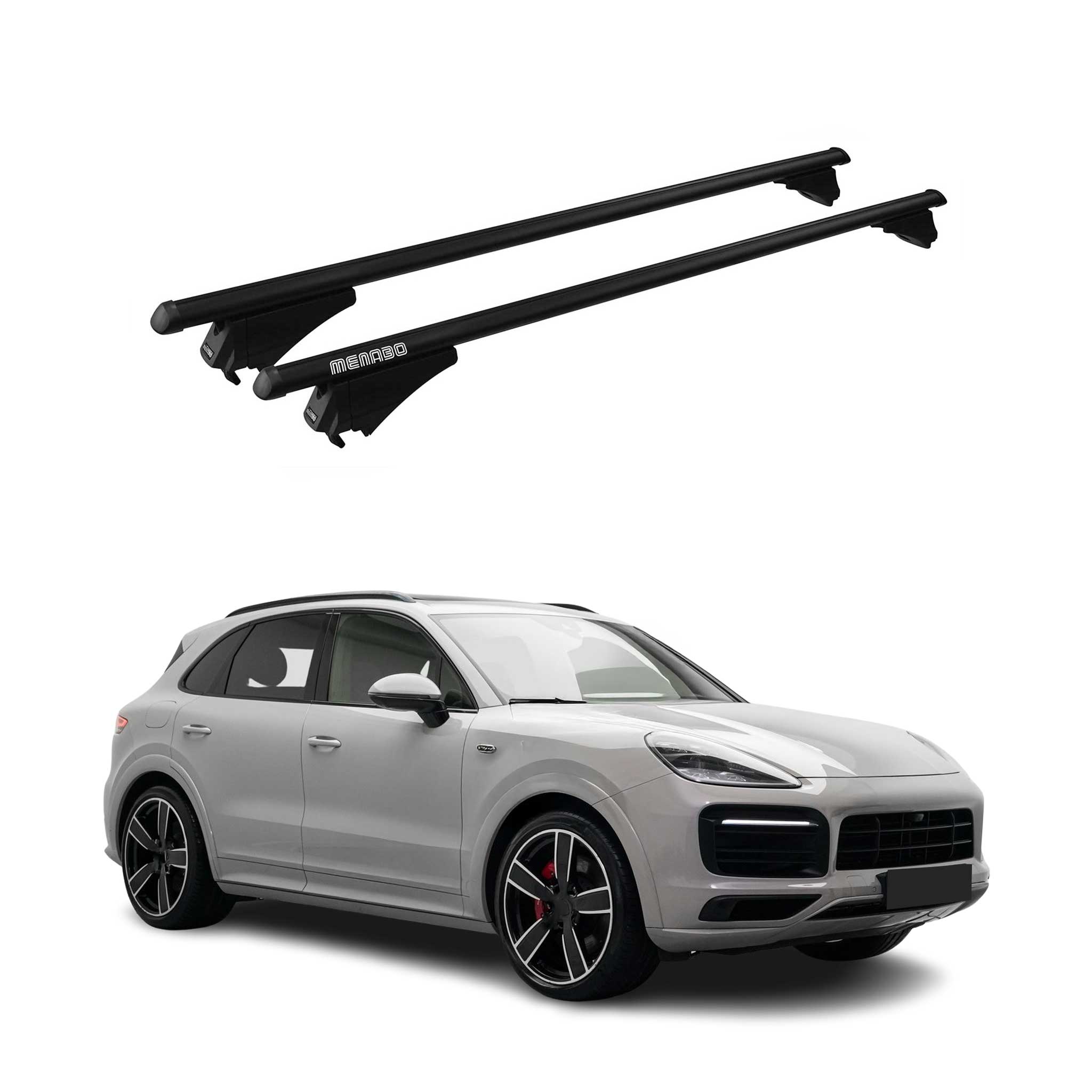 Menabo Dachträger Grundtäger für Porsche Cayenne 2019-2026 75kg Alu Schwarz 2x