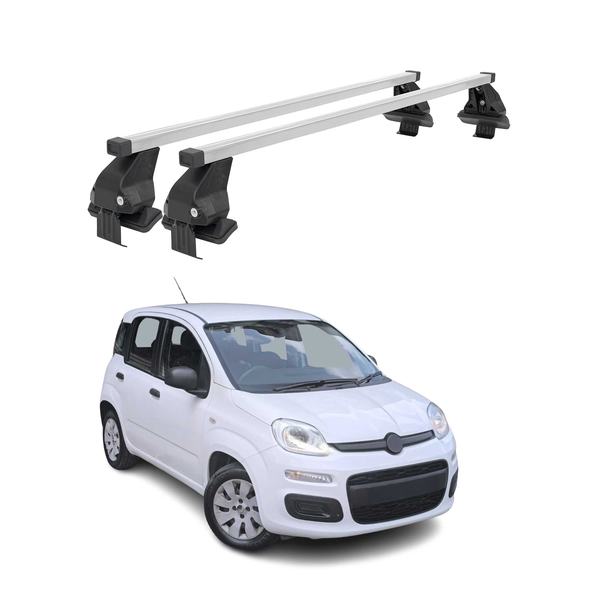 Menabo Dachträger Grundtäger für Fiat Panda 2012-2026 50kg Stahl Silber 2 tlg
