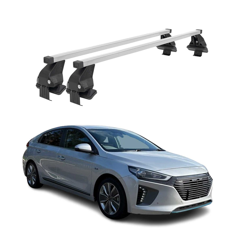 Menabo Dachträger Grundtäger für Hyundai Ioniq 2017-2022 50kg Stahl Silber 2 tlg