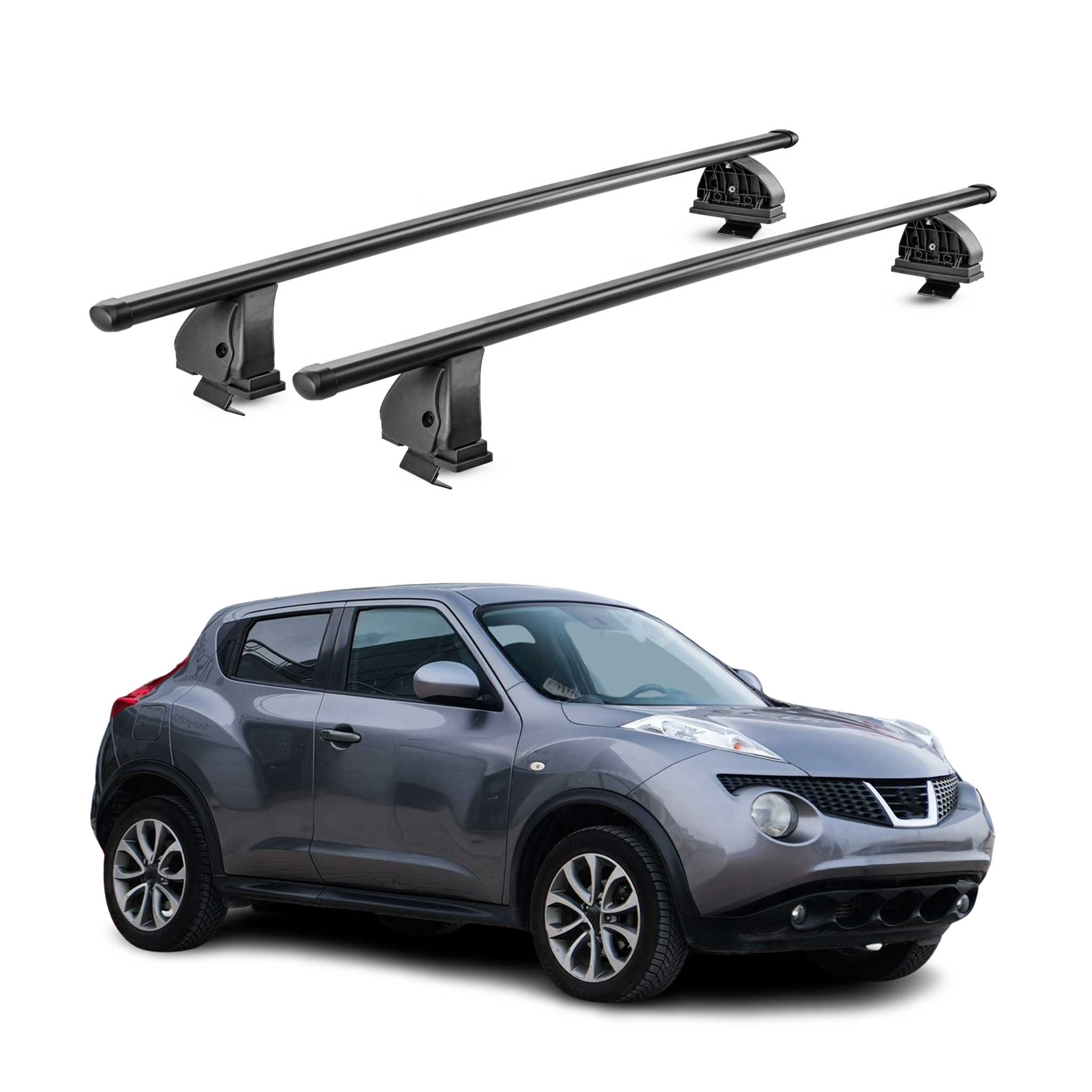 Stahl Dachträger für Nissan Juke I 2010-2019 TÜV Abschließbar 2tlg Schwarz
