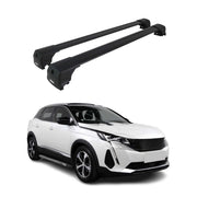 Dachträger Grundtäger für Peugeot 3008 II 2016-2024 75kg Aluminium Schwarz 2 tlg