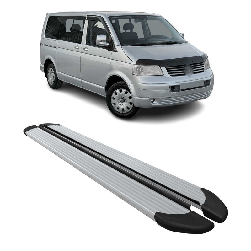 Seitenschweller Trittbretter für VW Transporter T5 2003-2015 Kurzer Alu Grau