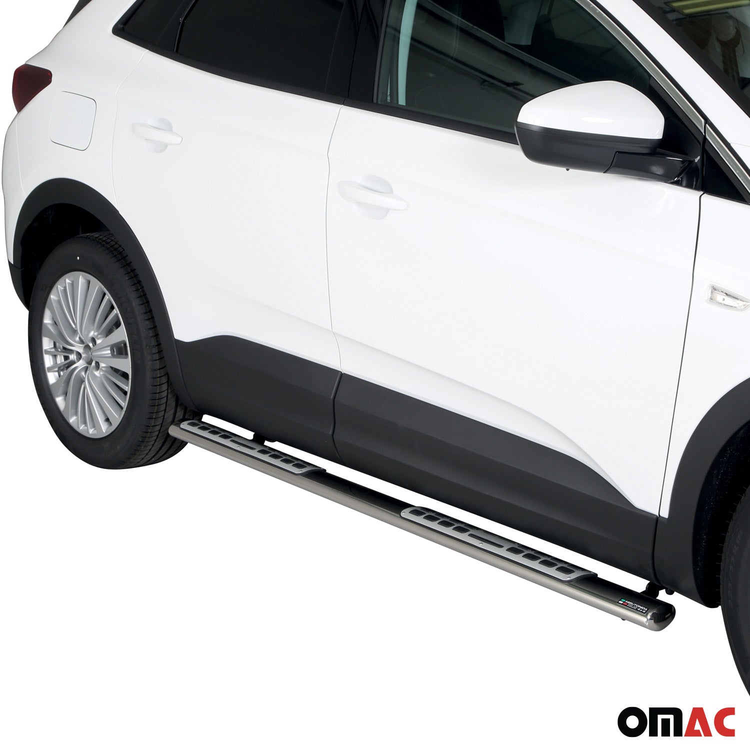 Edelstahl Seitenschweller Schwellerrohre für Opel Grandland X 2017-2024 Silber