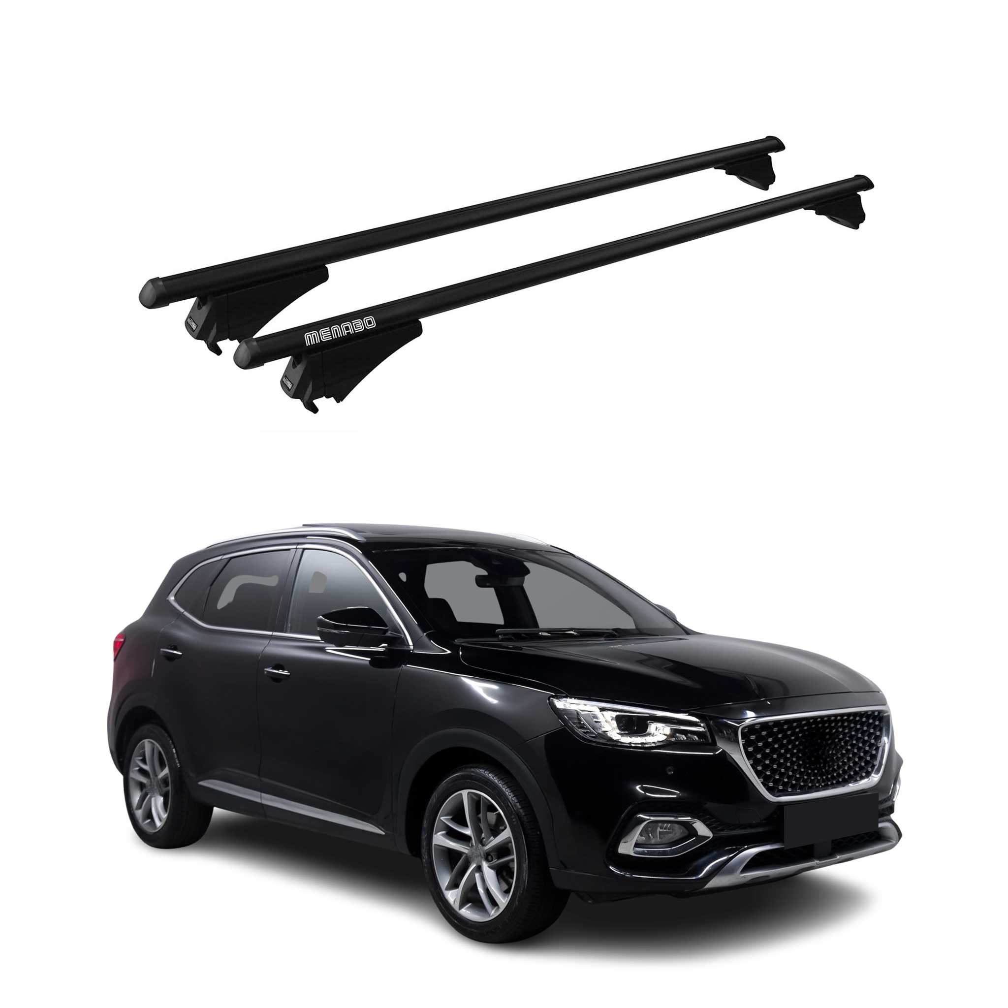 Menabo Dachträger Grundtäger für MG HS 2018-2026 75kg Aluminium Schwarz 2 tlg