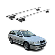 Dachträger Grundtäger für Skoda Octavia Kombi 1998-2020 90kg Alu Silber 2x ABE