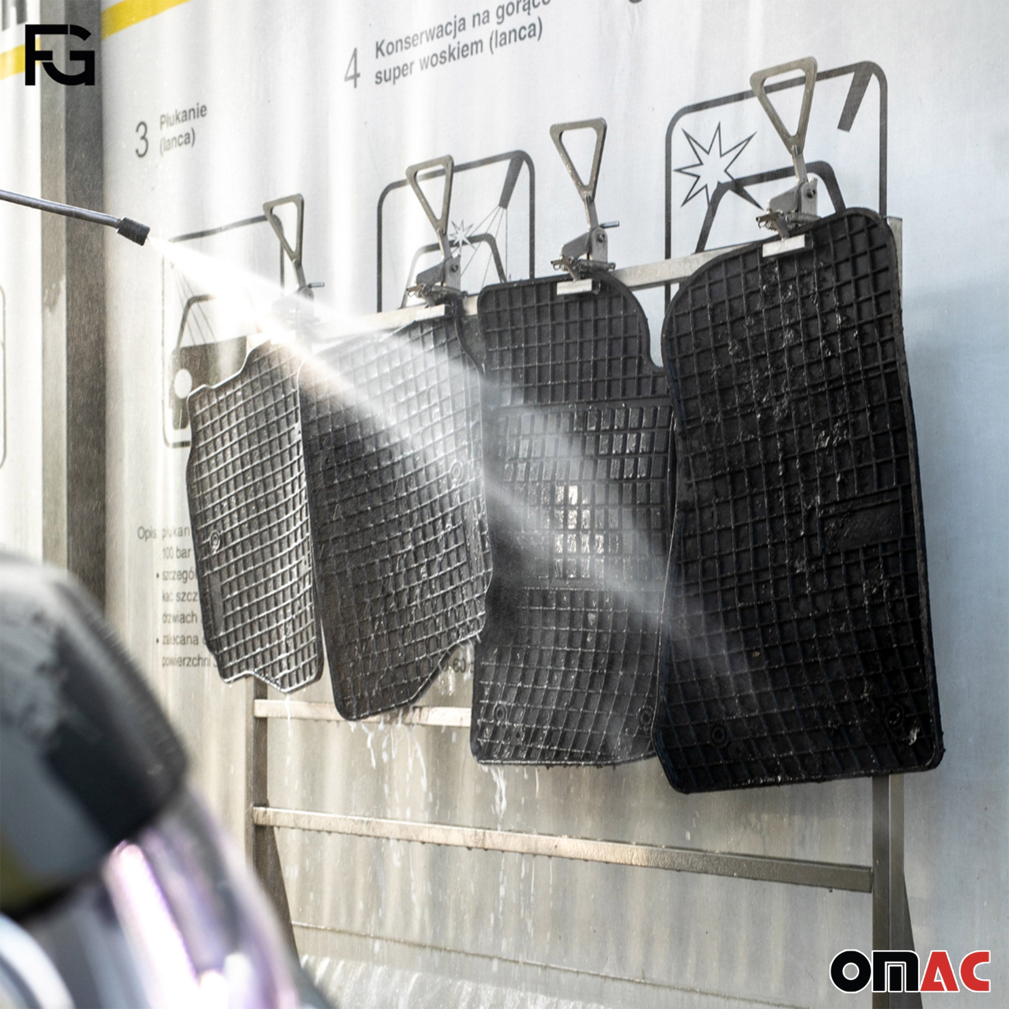 OMAC Gummi Fußmatten für Toyota Yaris 2020-2026 Automatten Gummi Schwarz 4tlg