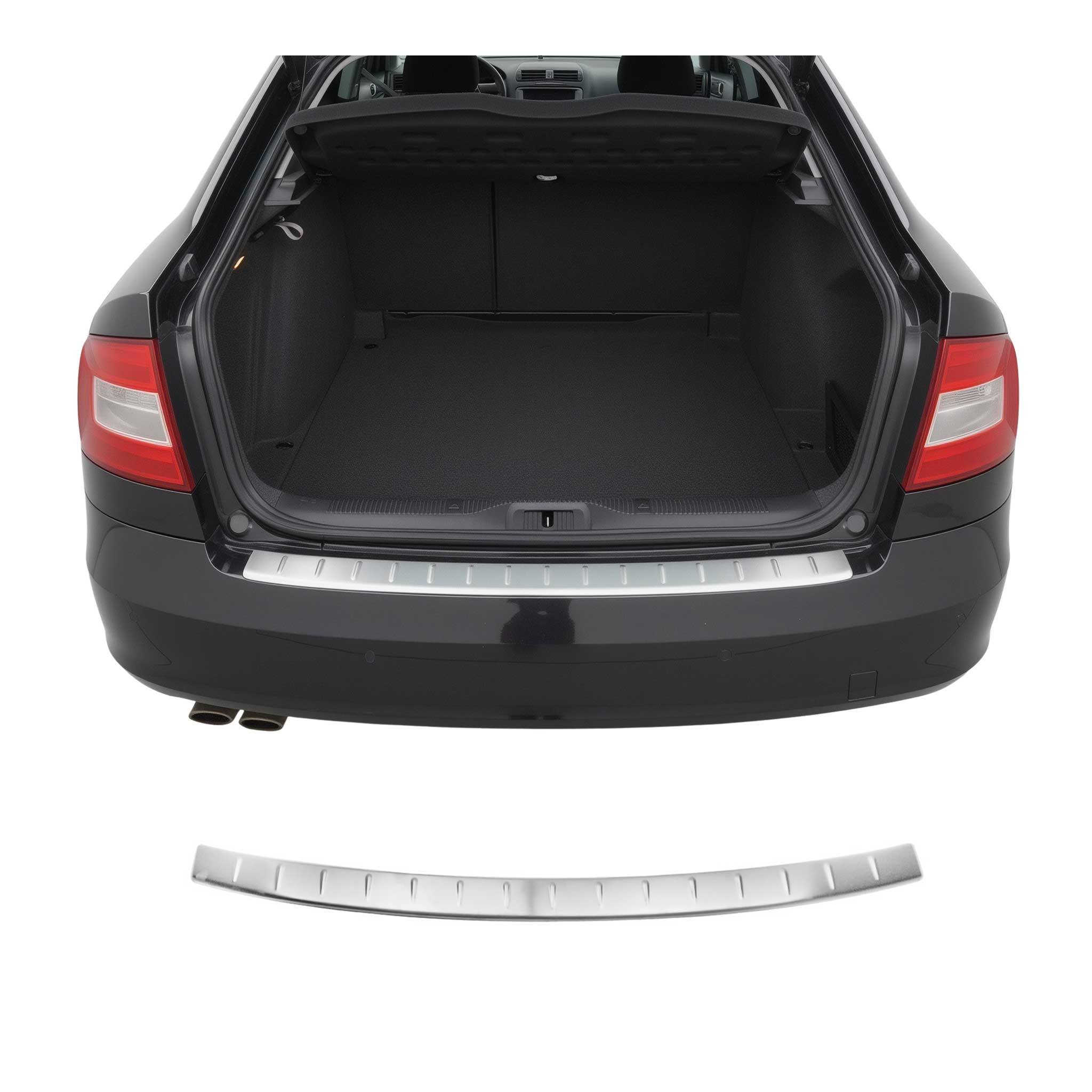 Ladekantenschutz für Skoda Octavia II Kombi 2009-13 Facelift Edelstahl gebürstet