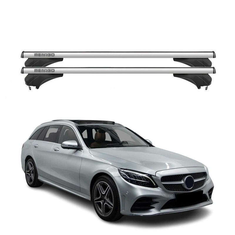 Menabo Dachträger für Mercedes C Klasse Kombi S205 2014-2021 Aluminium Silber 2x