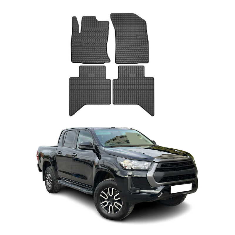 Fußmatten Gummimatten für Toyota Hilux VIII 2015-2025 Gummi Schwarz 4 tlg