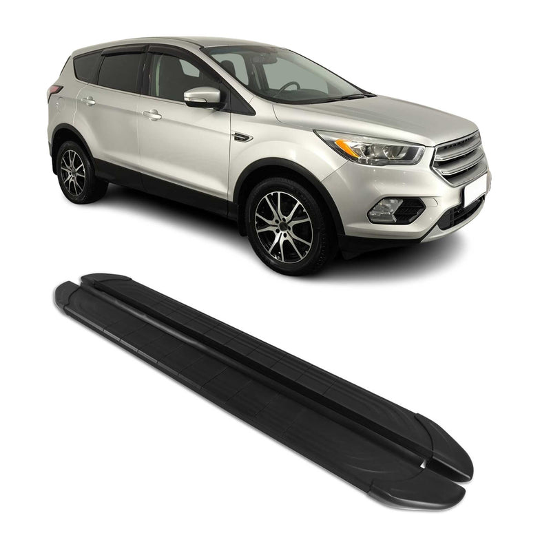 Trittbretter Seitenschweller für Ford Kuga 2013-2019 Aluminium Schwarz 2tlg