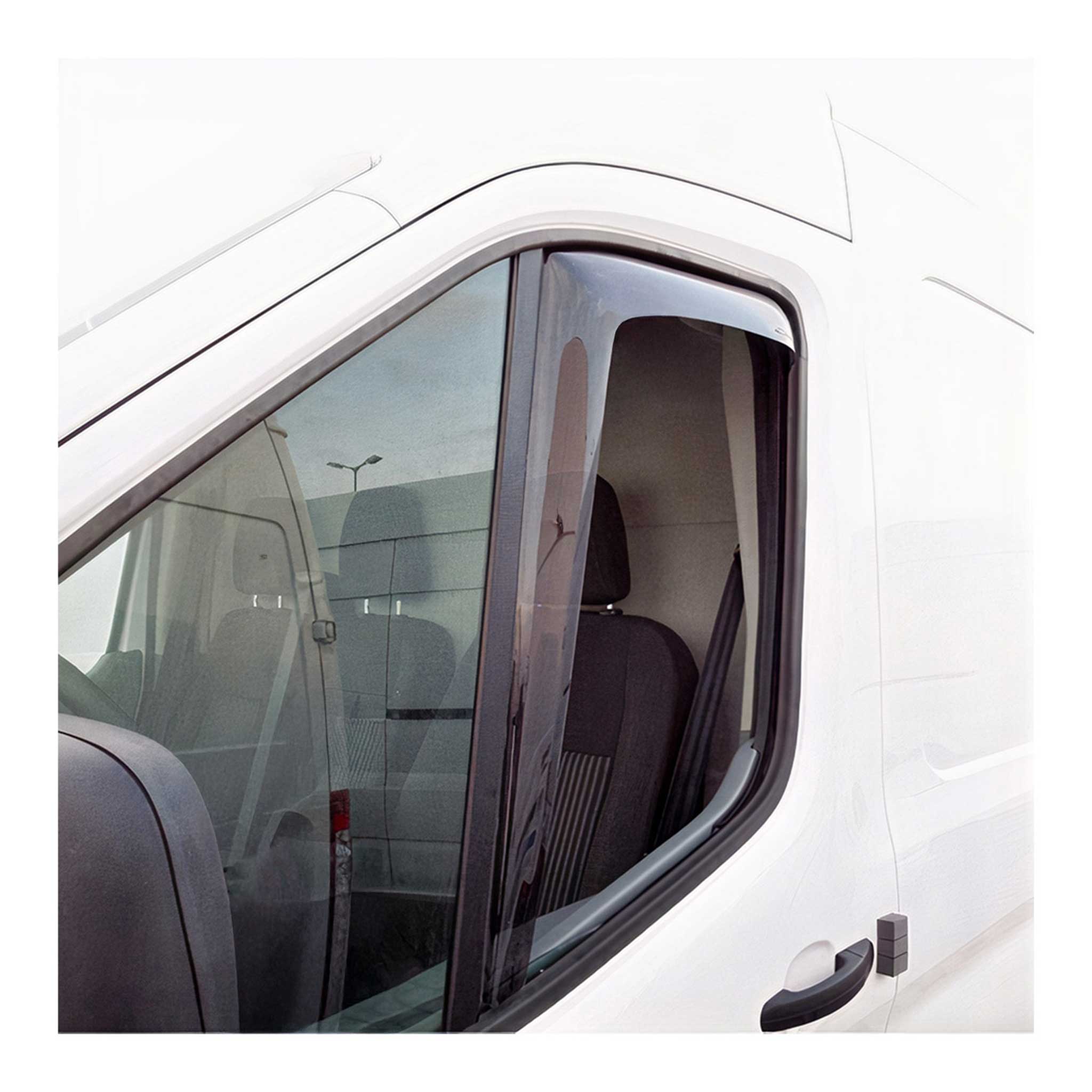 Windabweiser Regenabweiser für Ford Transit 2015-2026 Dunkel Acryl 2tlg