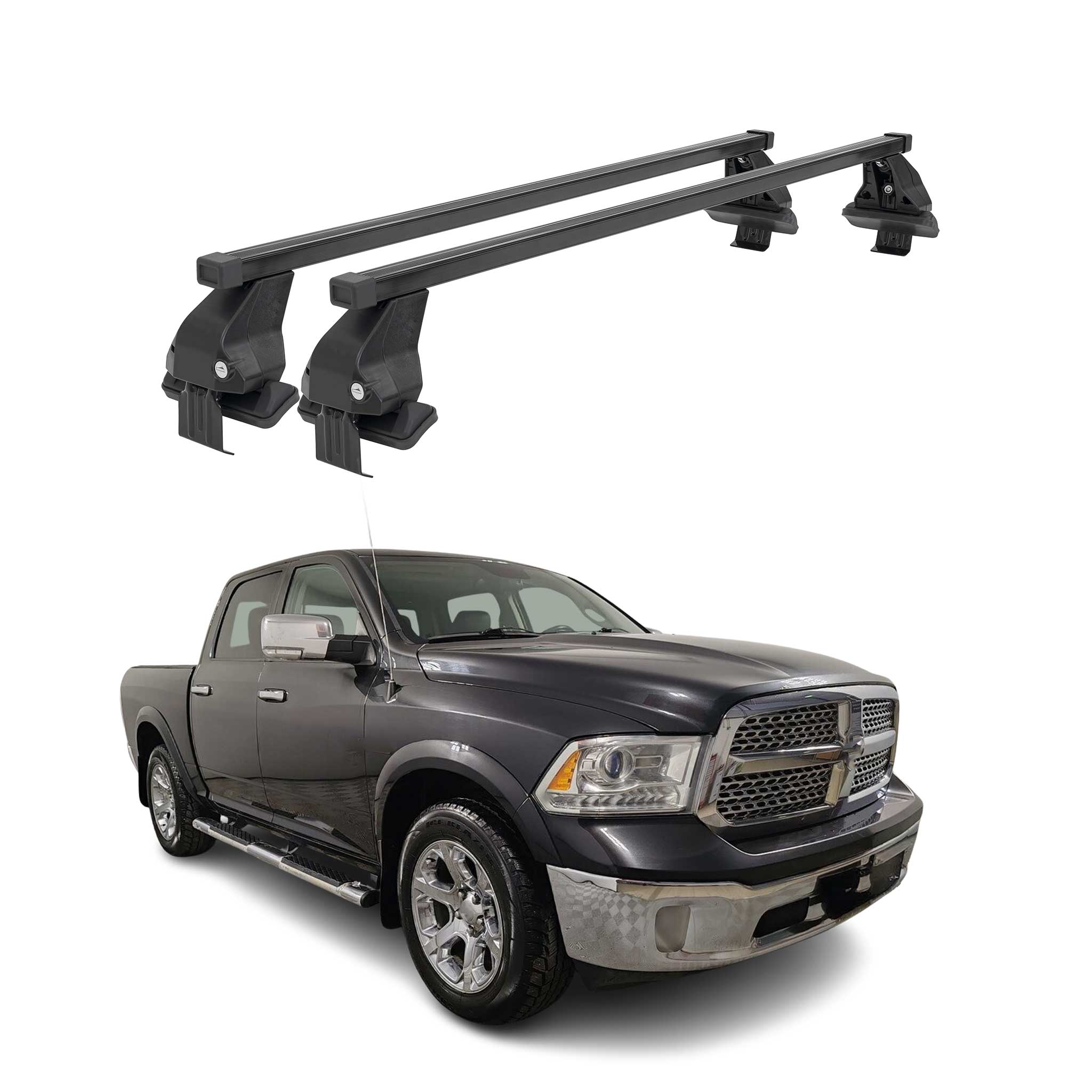 Menabo Dachträger Grundtäger für RAM 1500 2009-2018 50kg Stahl Schwarz 2 tlg