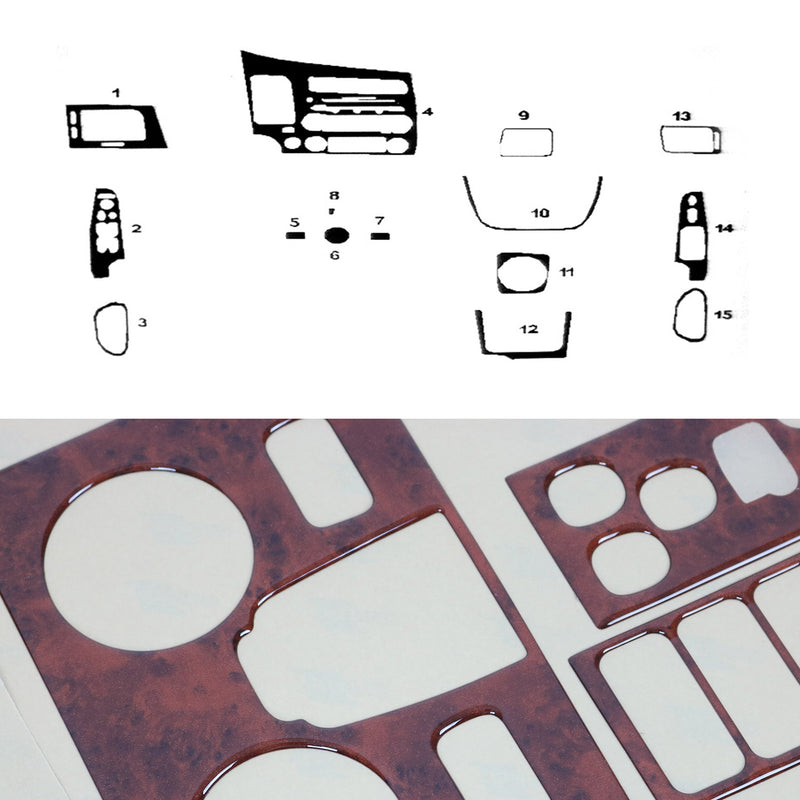 Innenraum Dekor Cockpit für Honda Civic 2005-2011 Wurzelholz Optik 15tlg