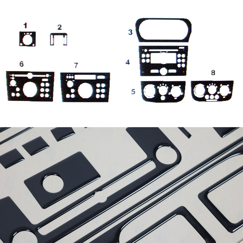 Innenraum Dekor Cockpit für Opel Corsa C 2000-2007 Piano Schwarz Optik 8tlg