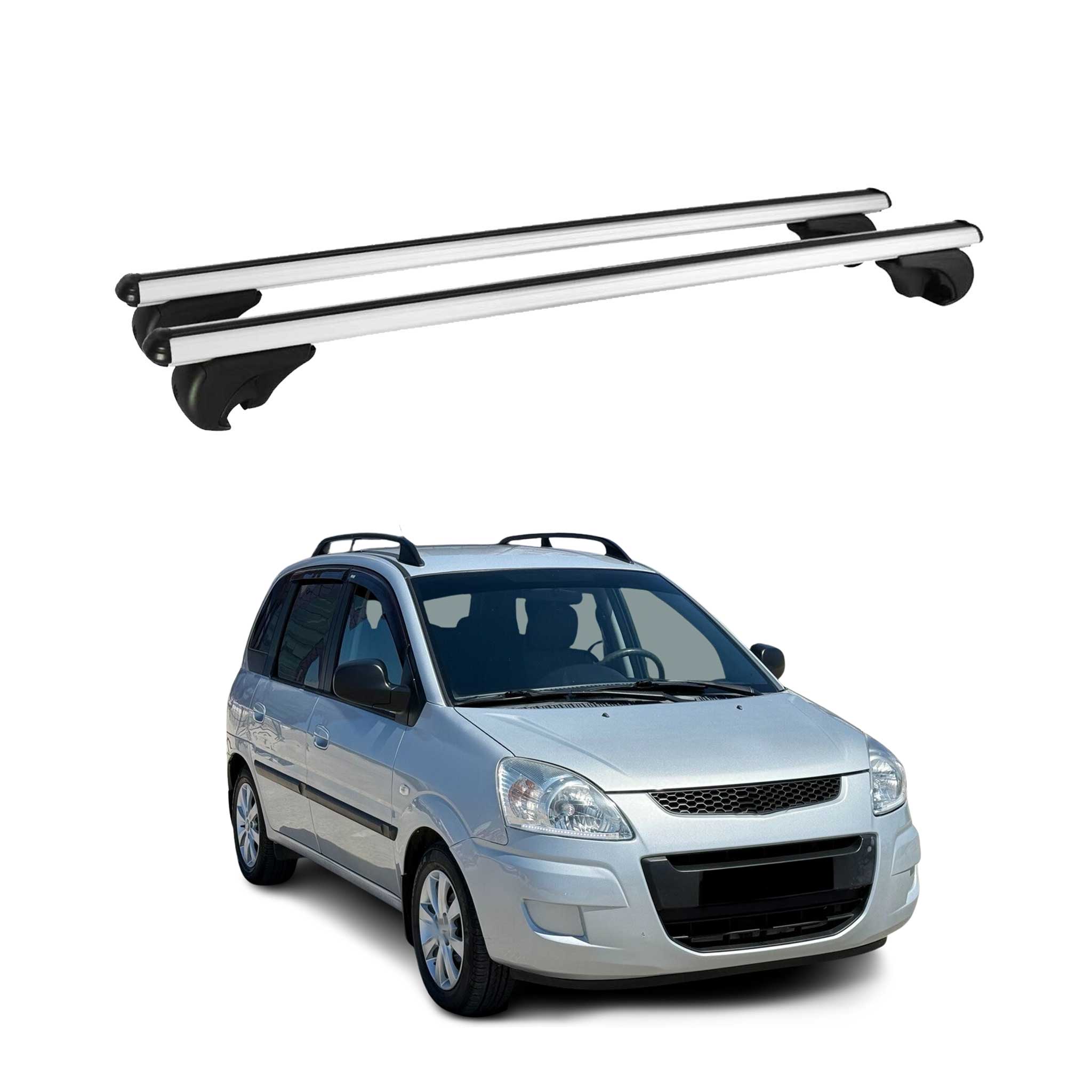 Dachträger Grundtäger für Hyundai Matrix 2001-2010 75kg Aluminium Silber 2 tlg