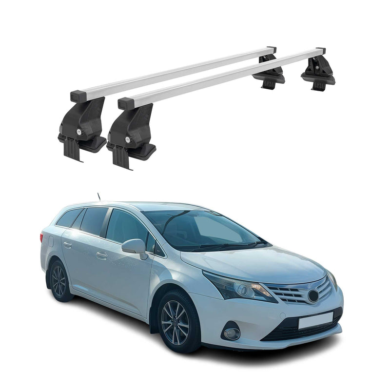 Menabo Dachträger für Toyota Avensis mk3 2008-2012 Pre-FL 50kg Stahl Silber 2x