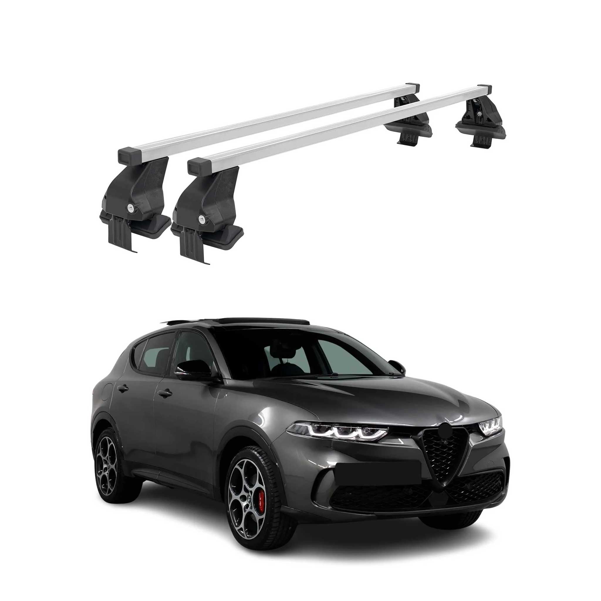 Menabo Dachträger Grundtäger für Alfa Romeo Tonale 2022-2026 50kg Stahl Grau 2x