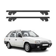 Dachträger Grundtäger für Skoda Favorit Forman 1990-1995 Alu 90kg TÜV Schwarz 2x