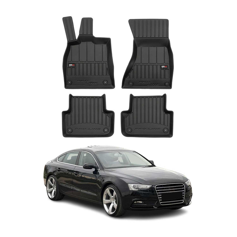 OMAC Gummi Fußmatten für Audi A5 Sportback 8TA 2009-2017 Premium Schwarz 4tlg
