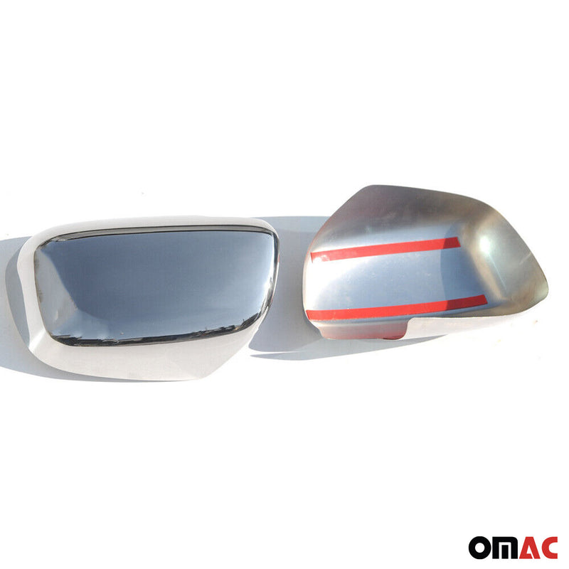 Spiegelkappen Spiegelabdeckung für Toyota Fortuner 2005-2015 Edelstahl Silber