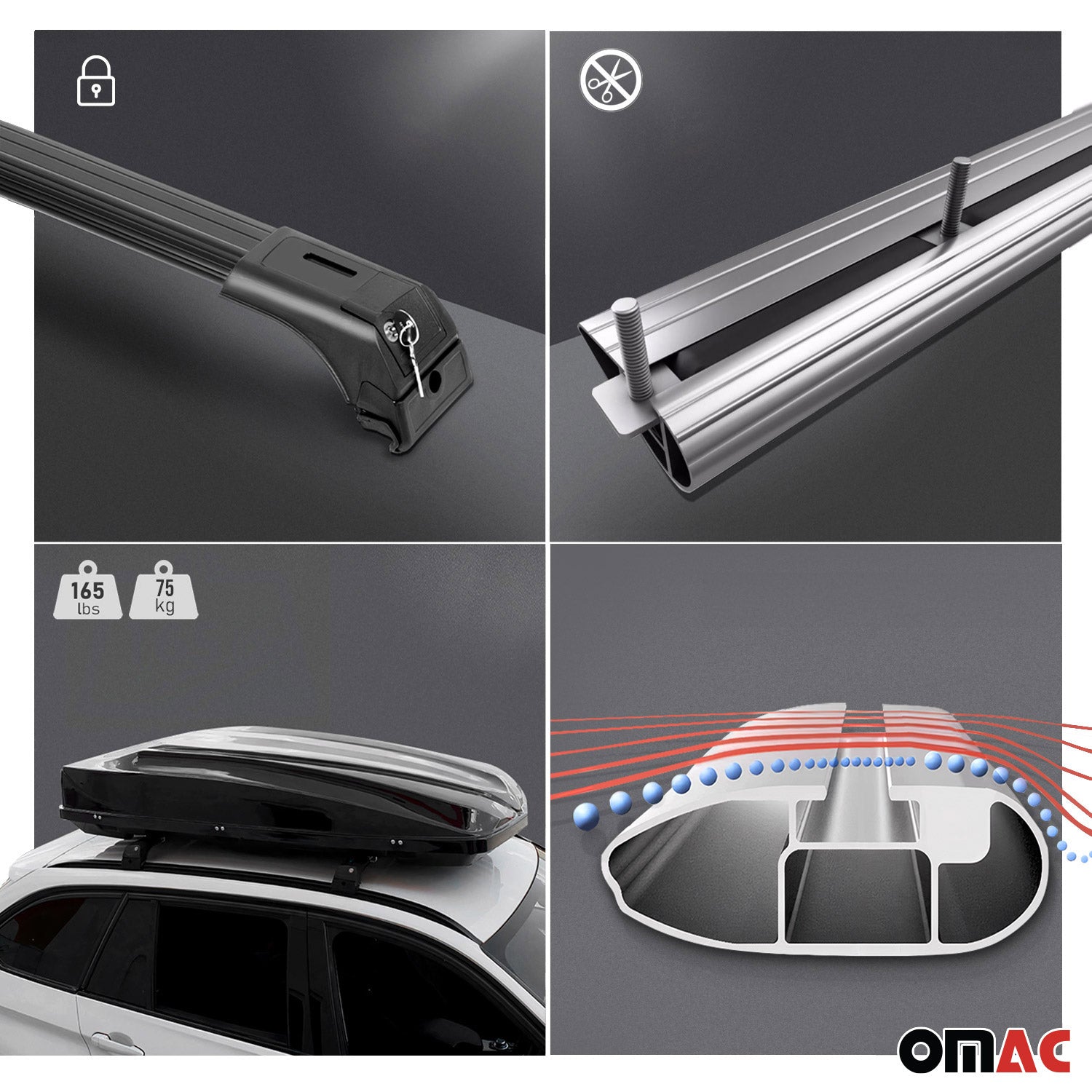 Aluminium Dachträger Gepäckträger für Seat Ibiza Kombi 2012-2017 Schwarz 2x