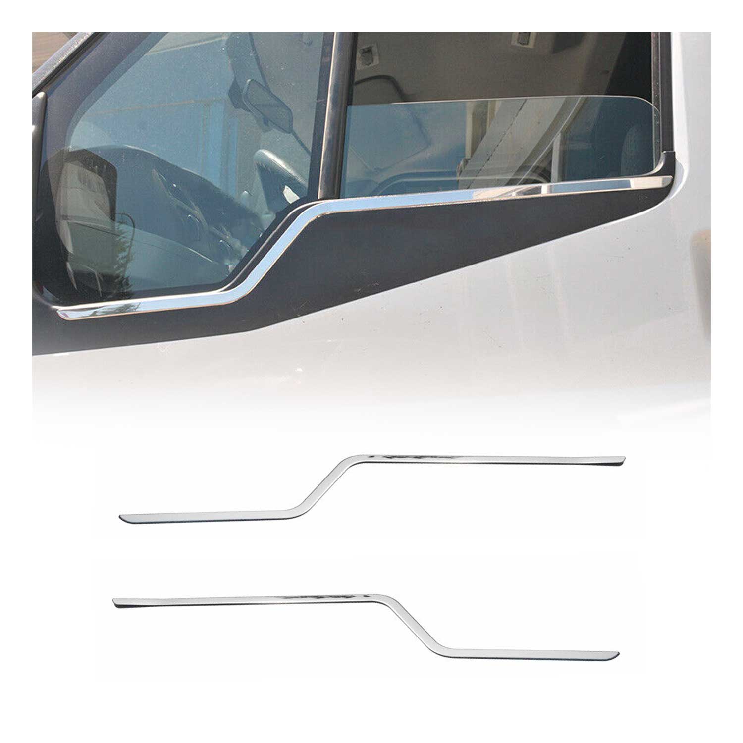 Fensterleisten Zierleisten für Ford Transit 2000-2014 Edelstahl Chrom 2tlg