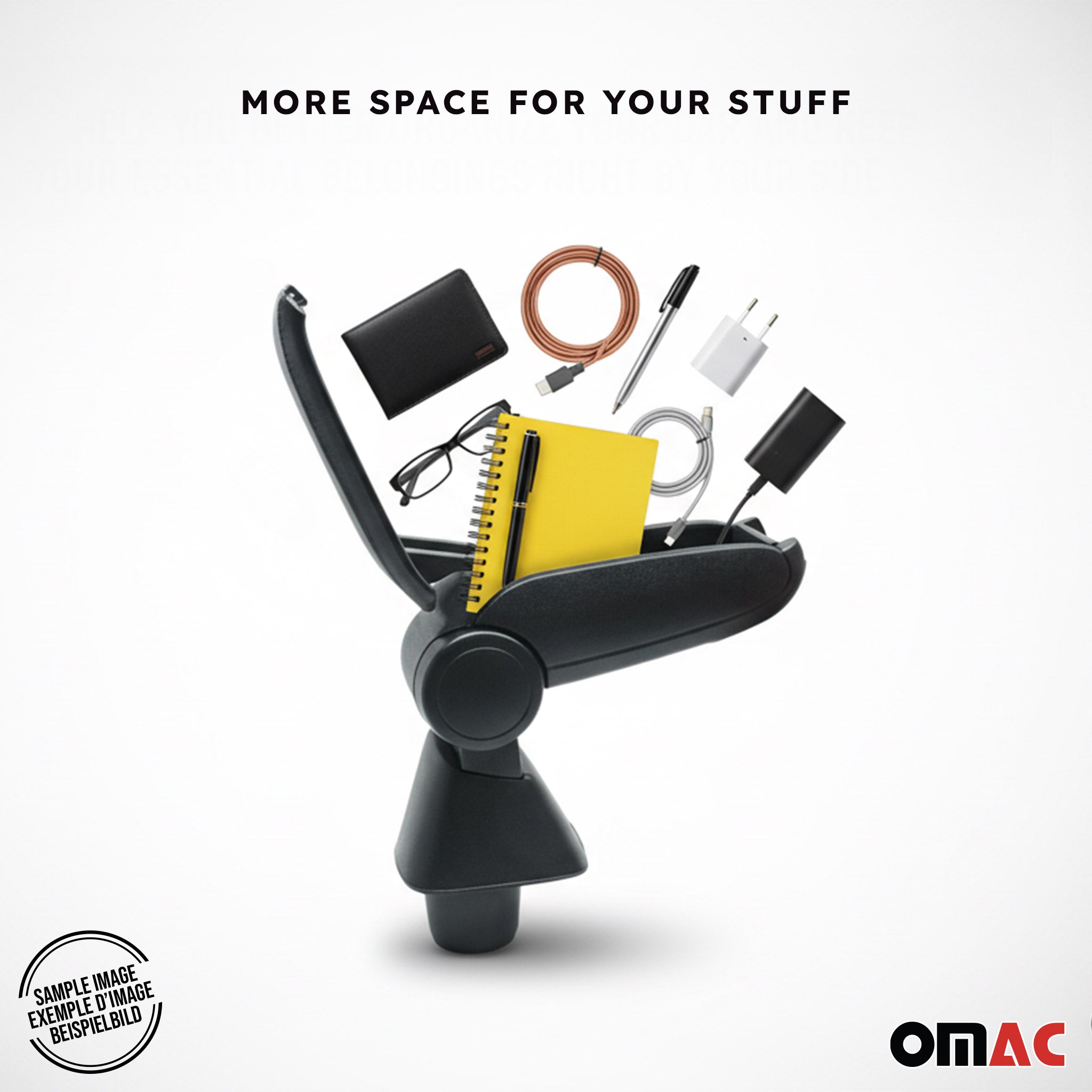 Mittelarmlehne Armlehne Mittelkonsole für Ford Focus 2011-2014 PU-Leder Schwarz