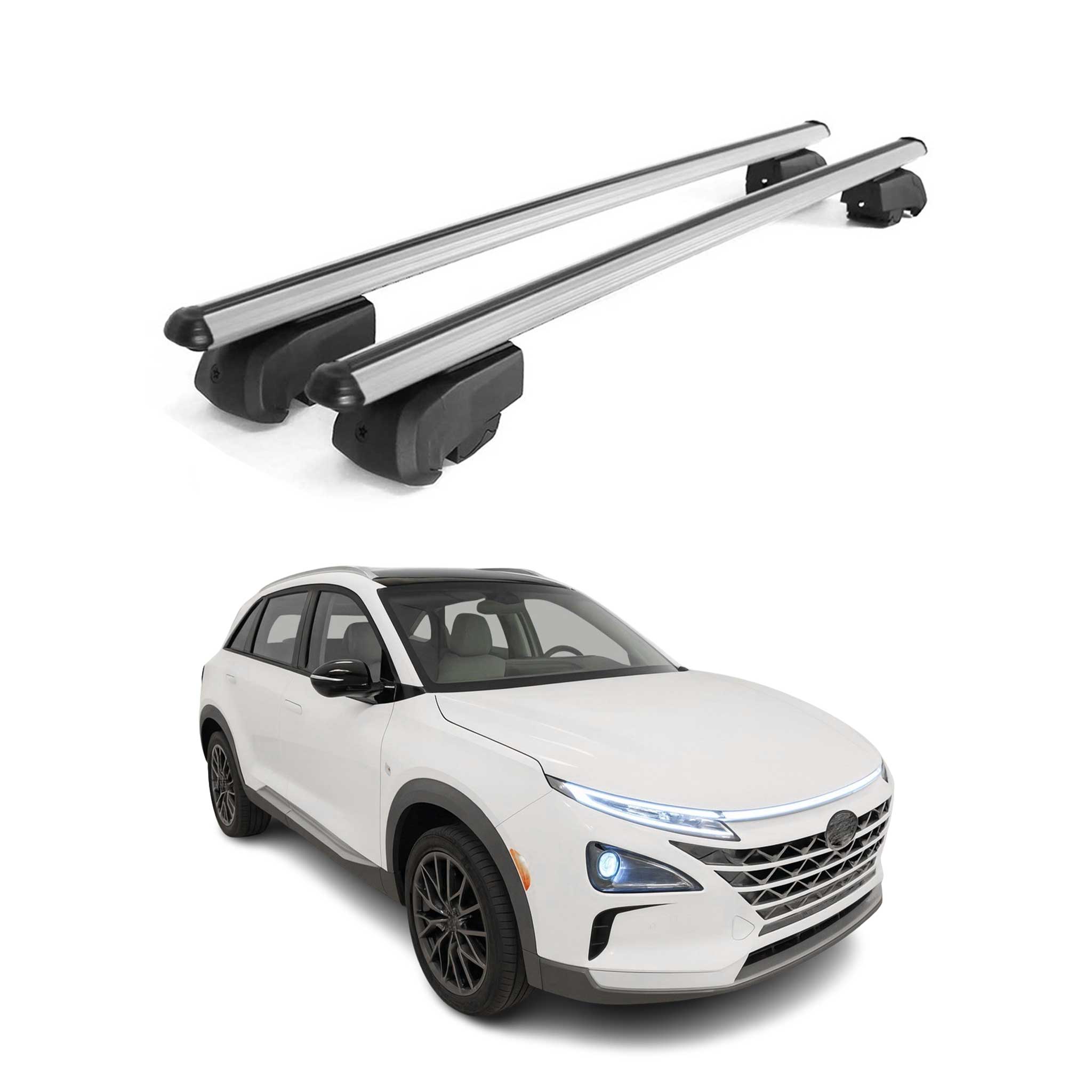 Dachträger Gepäckträger für Hyundai Nexo 2019-2026 Querträger ABE Alu Grau