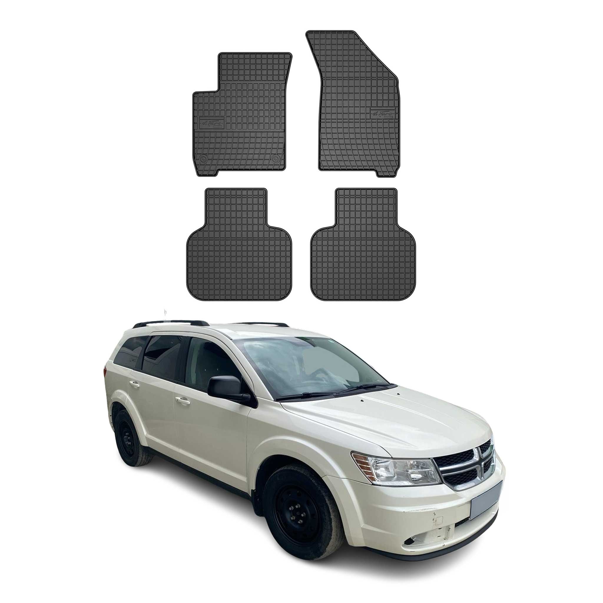 OMAC Gummi Fußmatten für Dodge Journey 2008-2020 Automatten Gummi Schwarz 4tlg