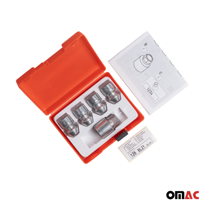 Radschloss Radschrauben Satz für Subaru Forester ab 2019 Silber 4x M12X1.5