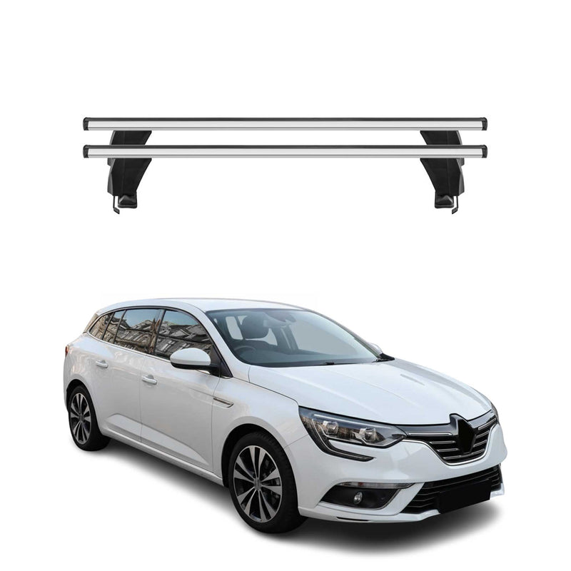 Menabo Dachträger für Renault Megane Gran Coupe 2016-2025 50kg Alu Silber 2x