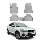 OMAC Gummimatten Fußmatten für BMW X4 F26 2014-2018 TPE Automatten Grau 4x