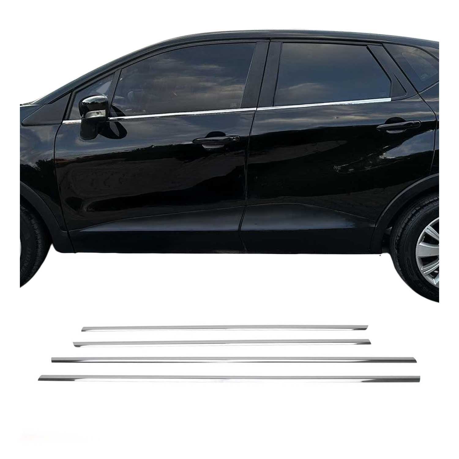 Fensterleisten Zierleisten für Renault Captur 2013-2019 Edelstahl Chrom 4tlg