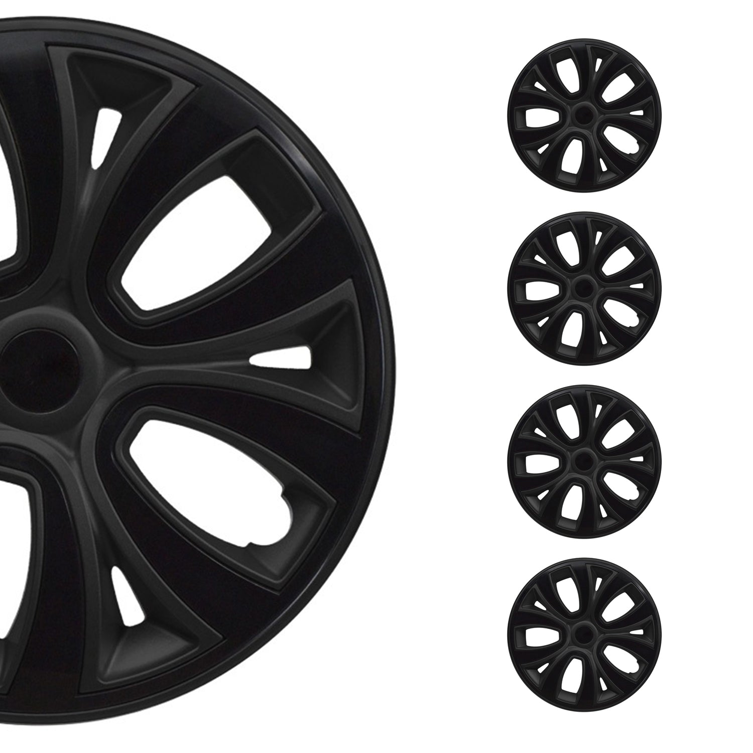 4x Radzierblenden Radblenden Radkappen für 14" Zoll Stahlfelgen Matt Schwarz