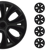 4x Radzierblenden Radblenden Radkappen für 14" Zoll Stahlfelgen Matt Schwarz
