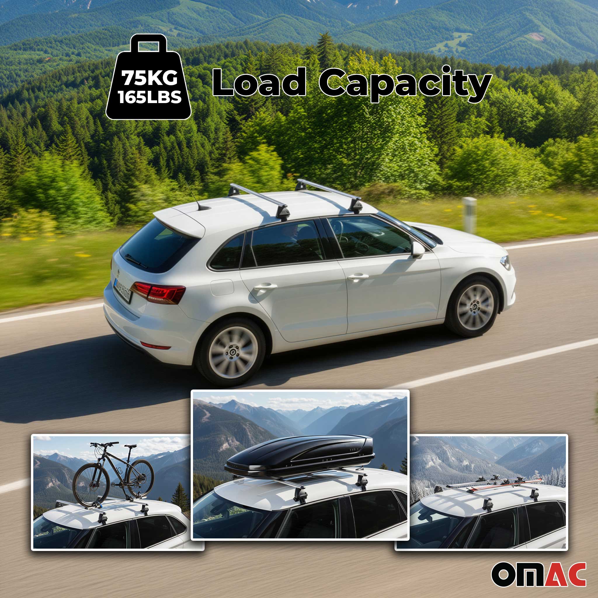 Alu Dachträger für Audi A3 8V Sportback 2012-2020 TÜV T-Nut 75 kg 2tlg Silber