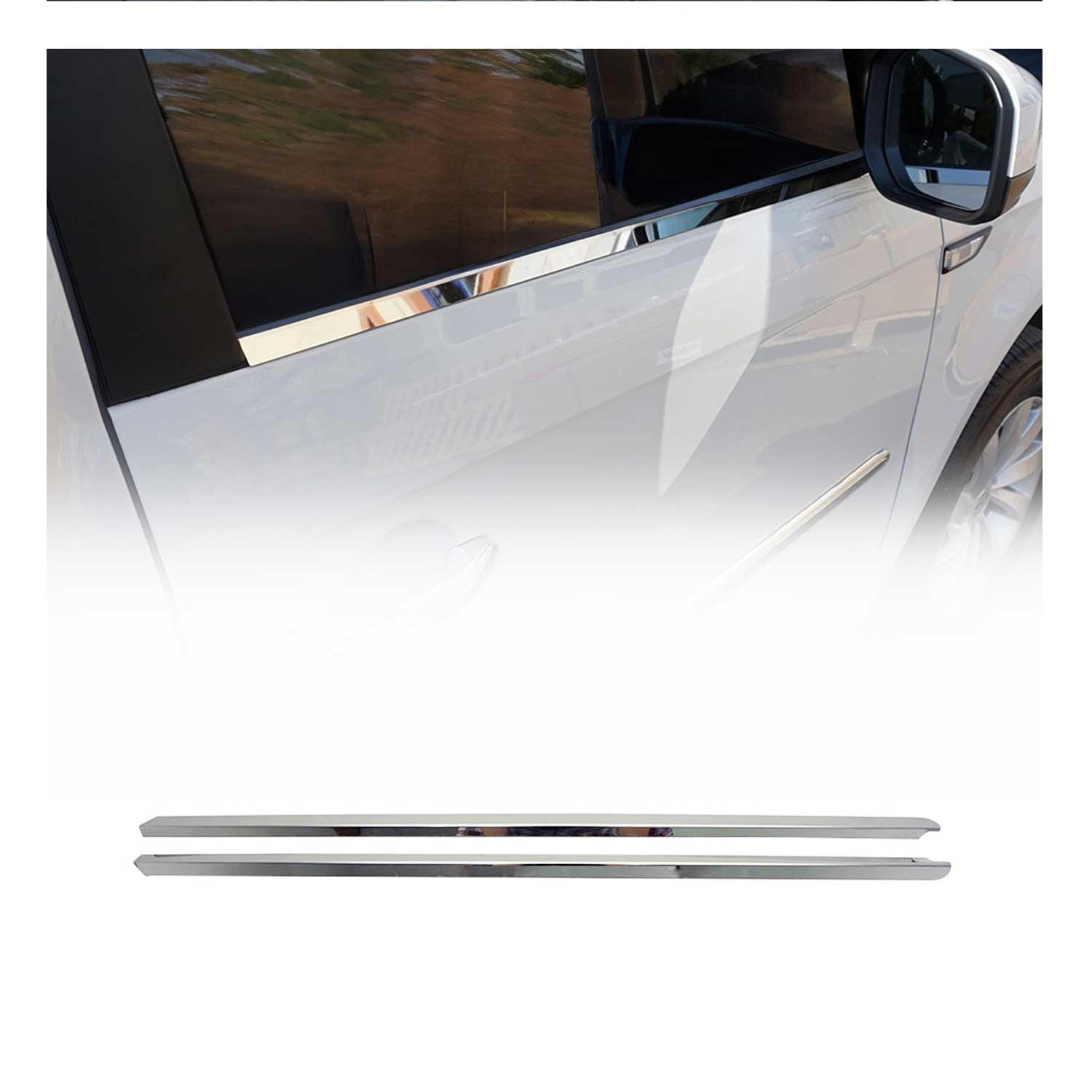 Fensterleisten Zierleisten für VW Caddy 2015-2020 Rechts Edelstahl Chrom 2tlg