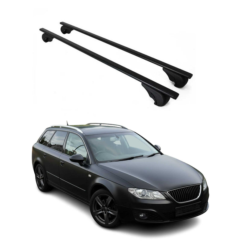 Dachträger Grundtäger für Seat Exeo 2008-2013 75kg Metall Schwarz 2 tlg