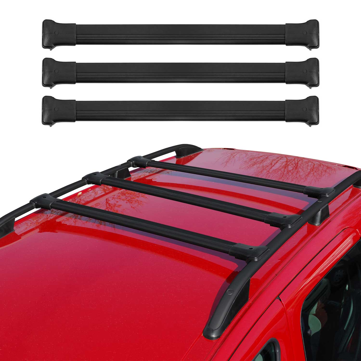 Dachträger für Mercedes Viano Vito W638 W639 W447 2003-2026 75kg Alu Schwarz 3 x